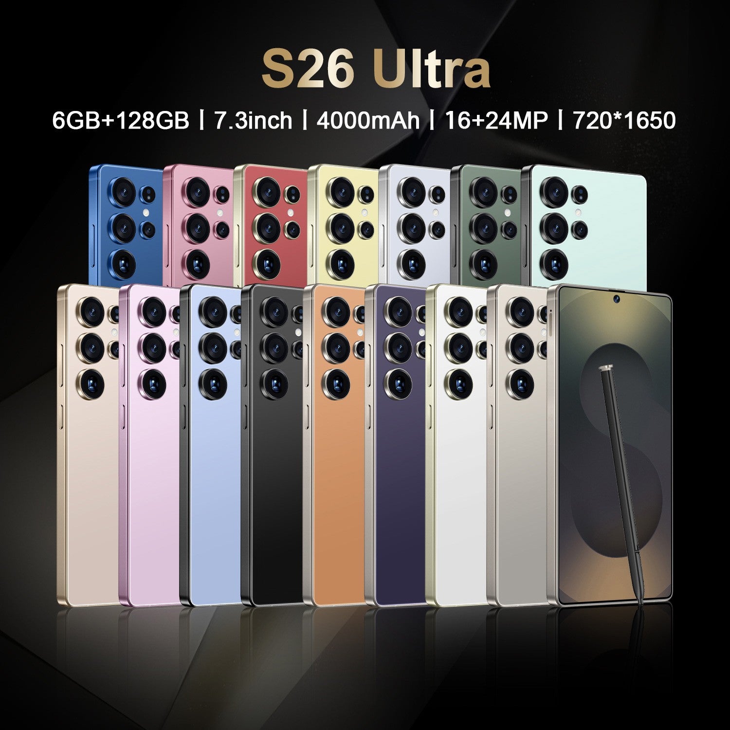 7.3 Inch S26 Ultra Unlocked Dual Sim Smartphone 4g