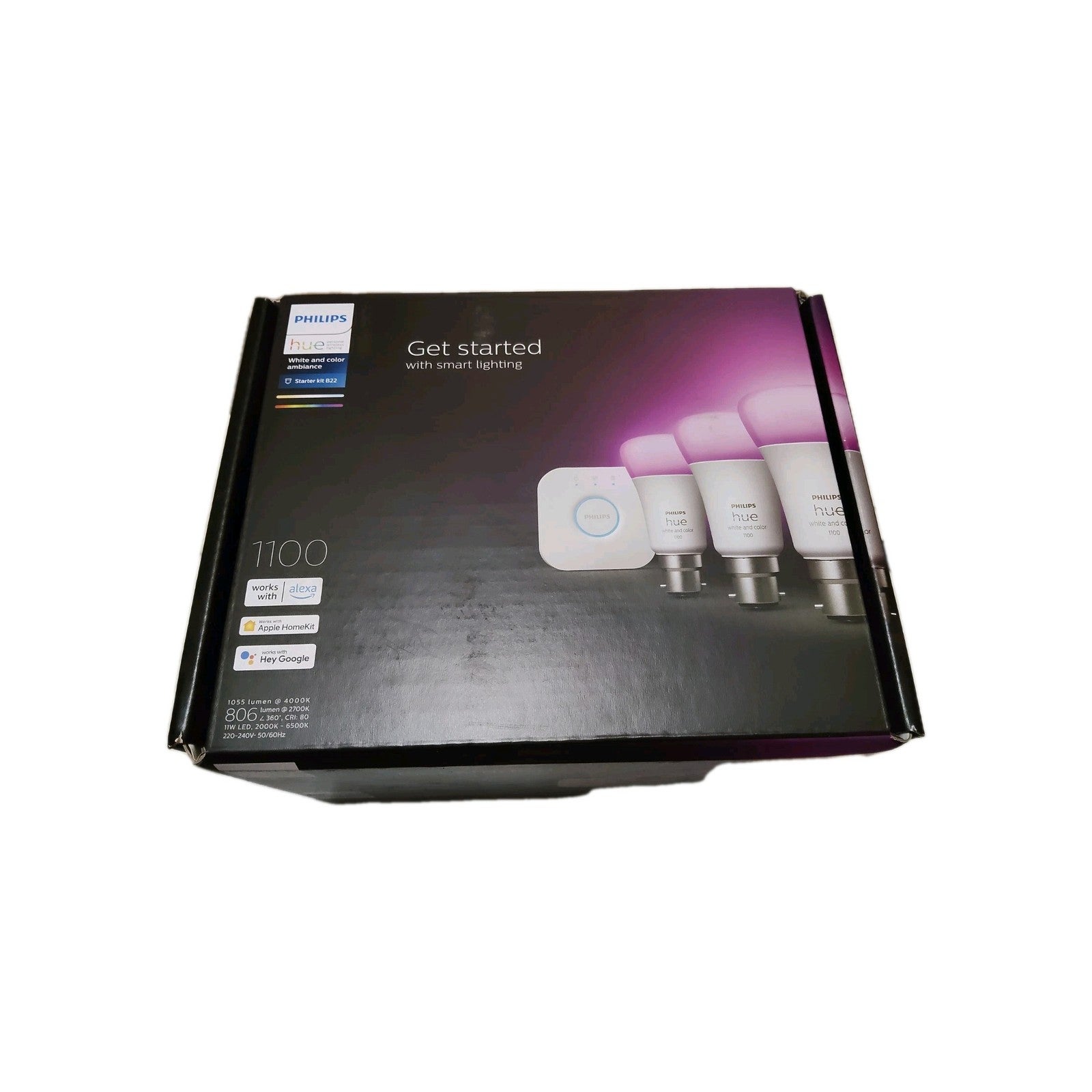 Philips Hue Bluetooth B22 Lighting Kit 3 Xa60 Bulb + Bridge