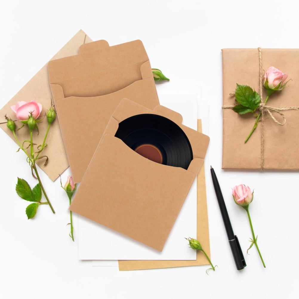 50 Pcs Storage Box Protective Packaging Cd Bag Dvd Envelopes Paper Sleeves