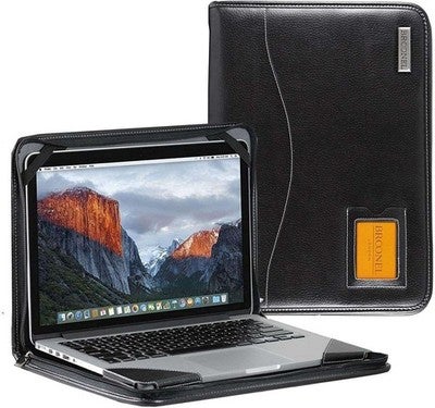 Broonel Black Leather Case For Apple Macbook air M1 Chip 14.3"