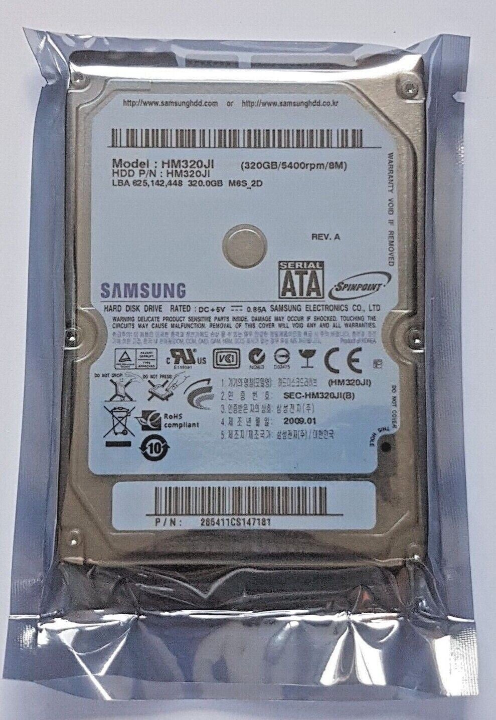320gb Sata Samsung Hm320ji 5400rpm 8mb Hdd 2.5" Internal Hard Drive