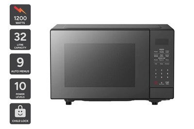Kogan 32l Inverter Flatbed Microwave With Mirror Finish (black), Microwaves,