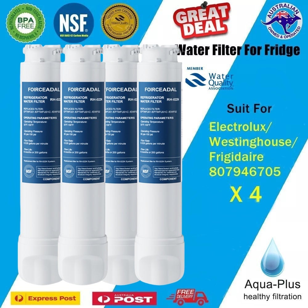 4x Electrolux Fridge Water Filter Eptwfu01 807946705 For Ehe5267bc Ebe5367sc