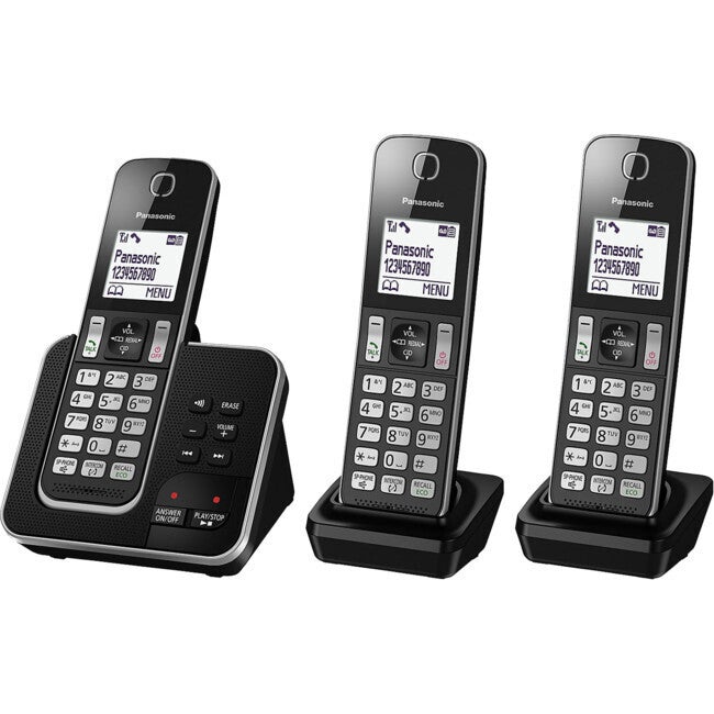 Panasonic Triple Digital Handset Cordless Phone/telephone W/ Answering