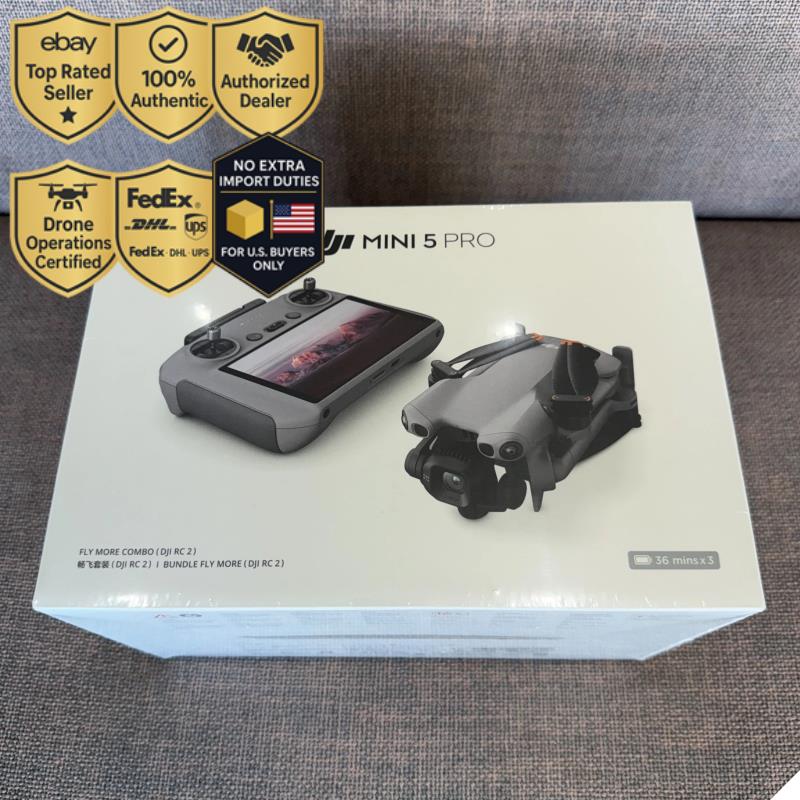 Dji Mini 5 Pro Fly More Combo With Rc2 Controller 3 Batteries 4k Drone