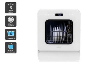 Kogan Portable Benchtop Dishwasher (3 Place, White), Portable Dishwashers,