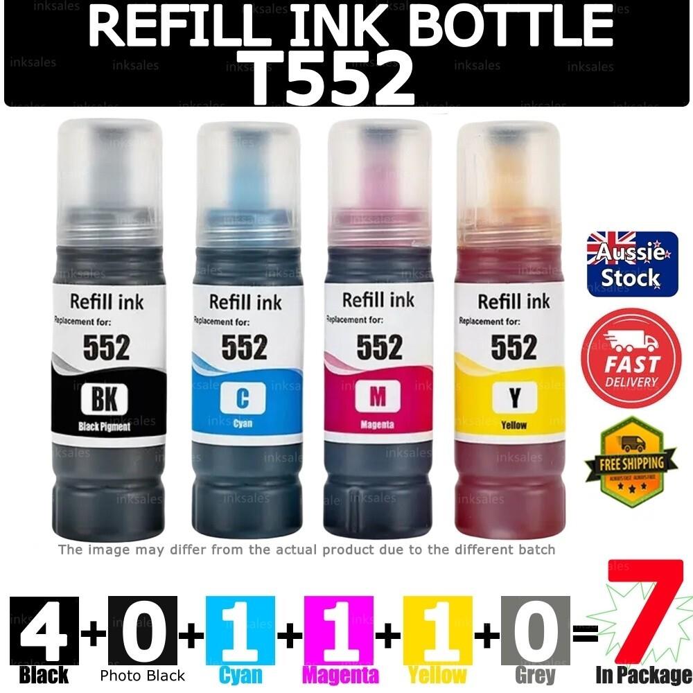 7x Generic T552 Ink Bottle For Epson Ecotank Photo Et8500 Et8550 Et-8500 Et-8550
