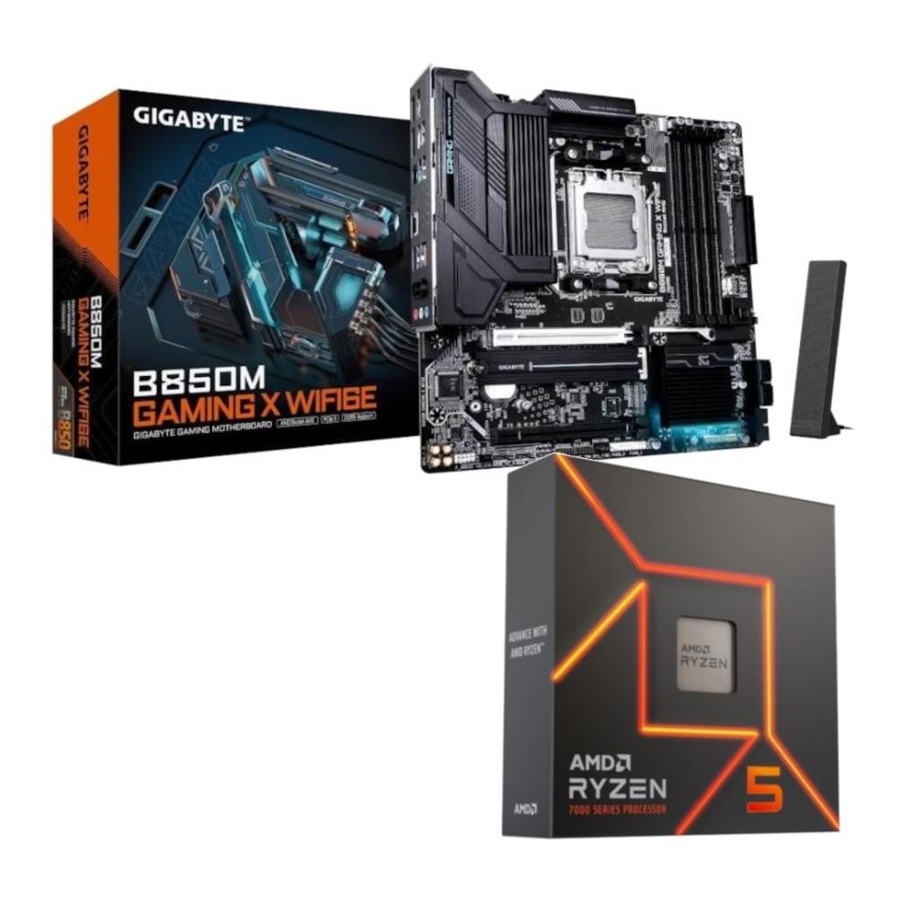 Amd Ryzen 5 7600x Desktop Cpu + Gigabyte B850m Gaming X Wifi6e