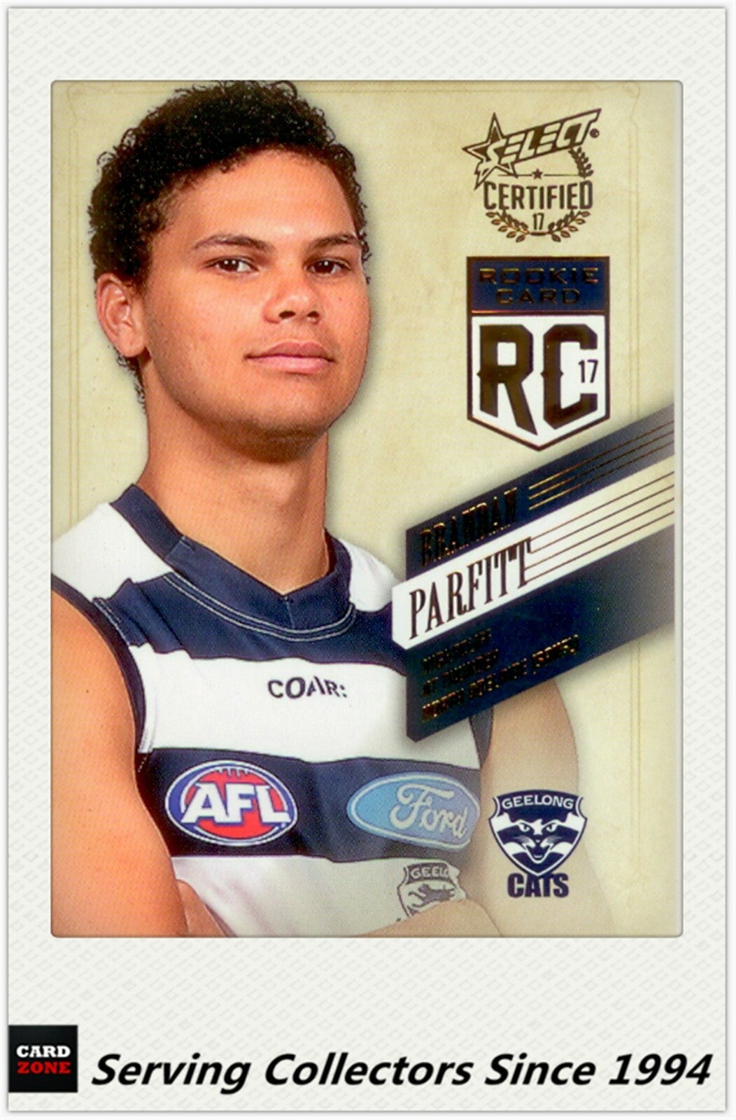 2017 Afl Certified Card Series Rookie Card Rc26 Brandan Parfitt