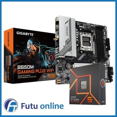 Amd Ryzen 5 7600x Cpu & Gigabyte B650m Gaming Plus Wifi Motherboard