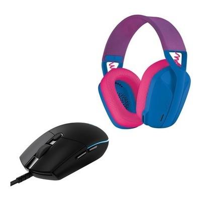 Logitech Series Gaming Headset Bundle G435 Lightspeed + Mouse G203 Blue