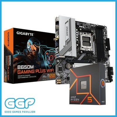 Amd Ryzen 5 7600x Processor + Gigabyte B650m Gaming Plus Wifi Ddr5 Motherboard