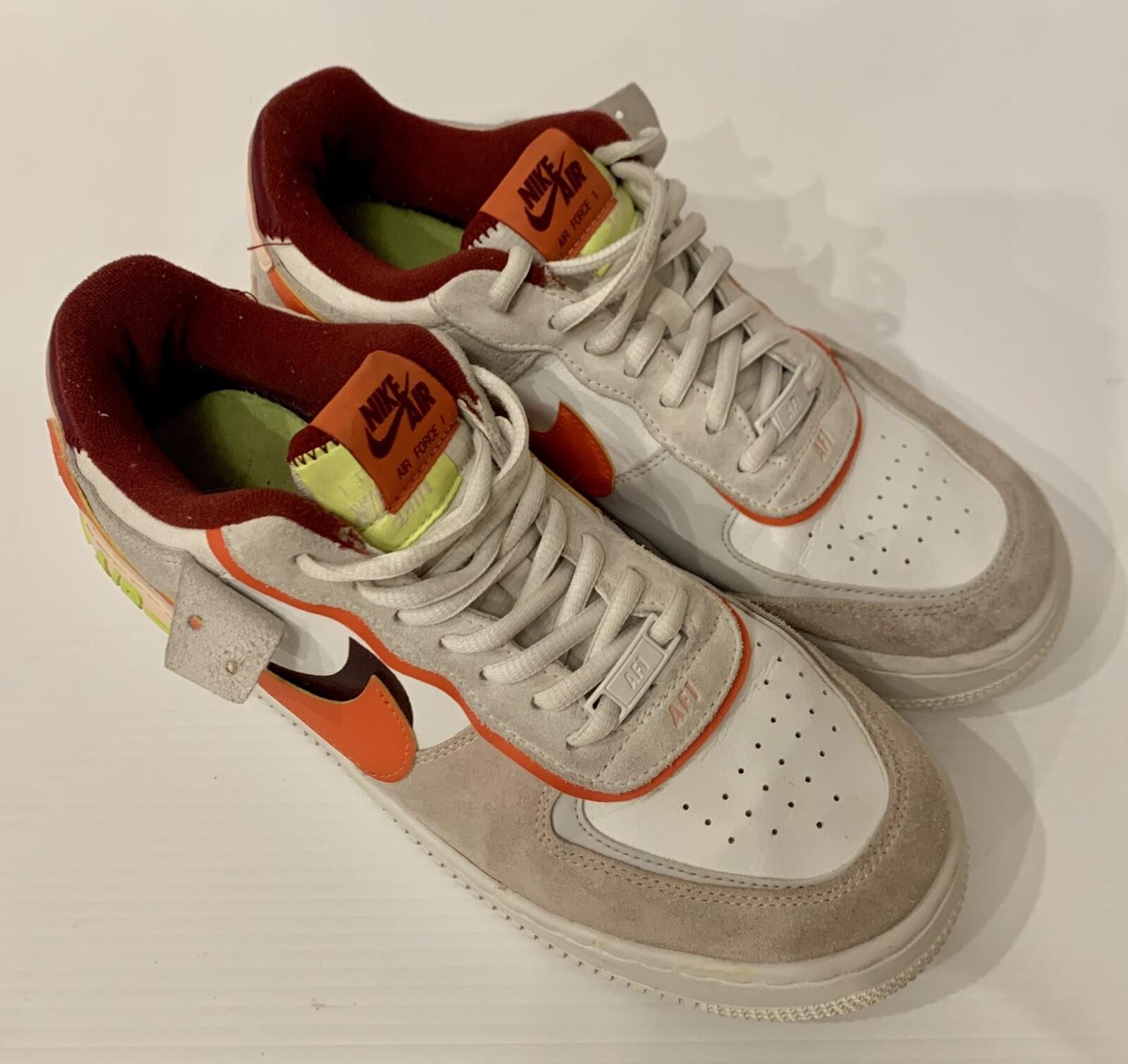 Nike Women’s Us 10 Air Force One Low Shadow Team Red Orange Pearl Af1