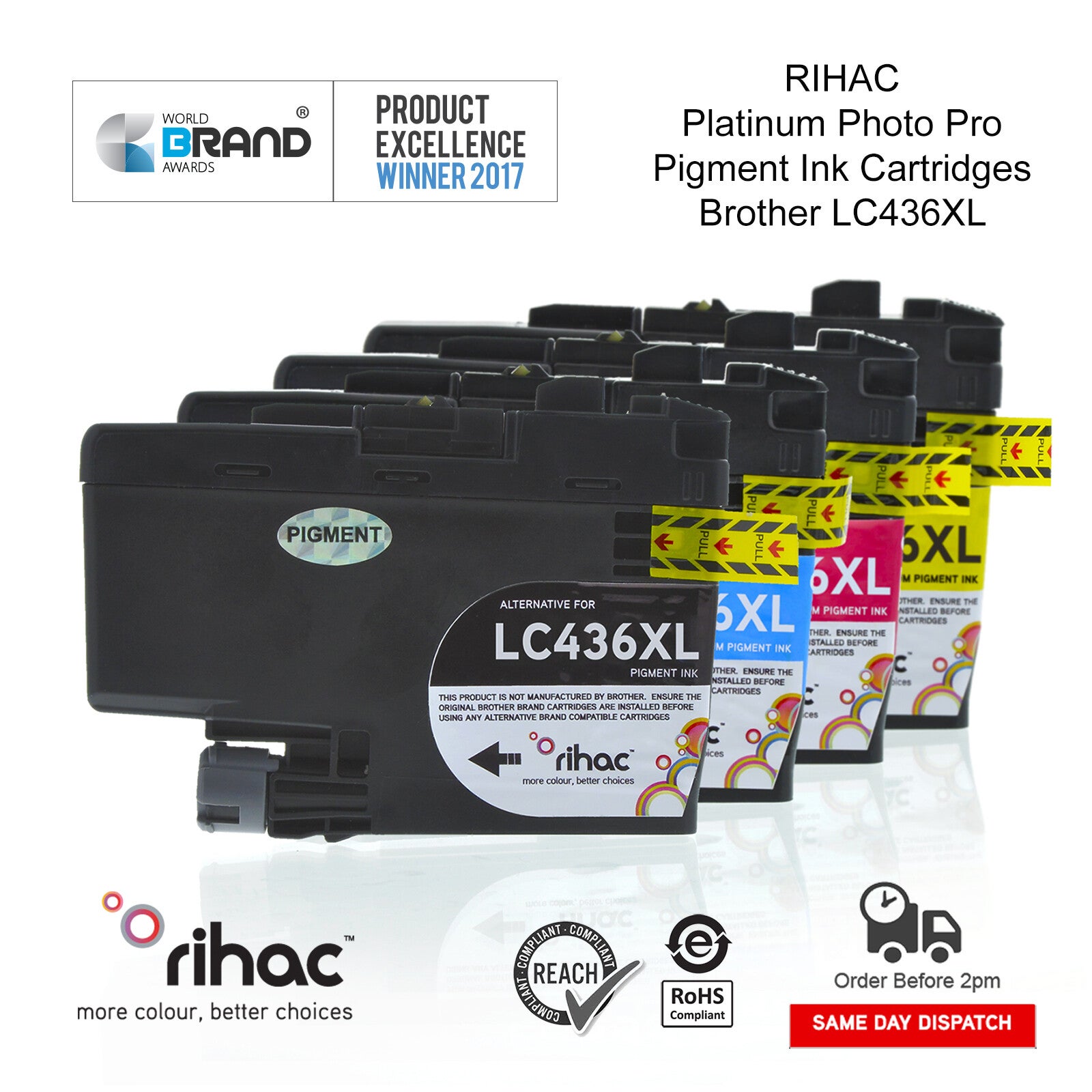 Brother Lc436xl Compatible Pigment Ink Cartridge Set Mfc-j4340dw J4440dw Lc-436