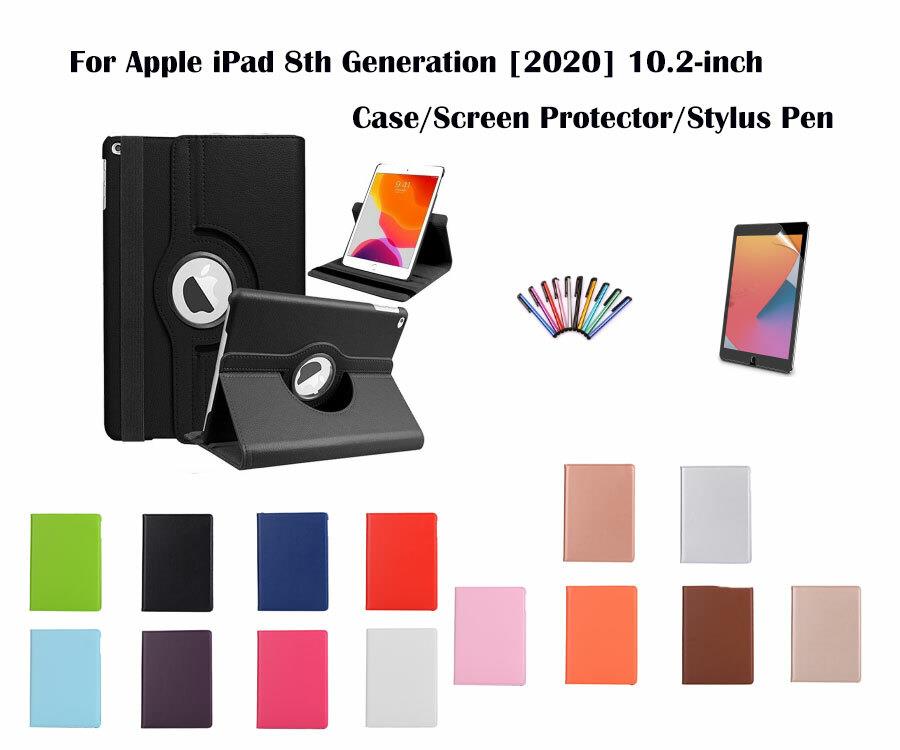 360 Rotation Leather Cover Case For Apple Ipad 8th Generation 10.2-inch