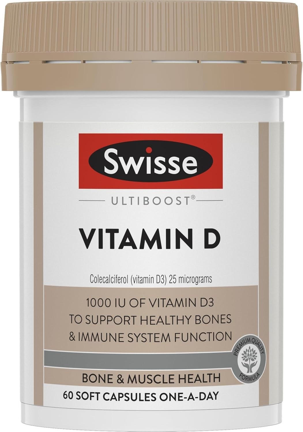 Swisse Ultiboost Vitamin D 60 Capsules | Bone And Immune Support Free