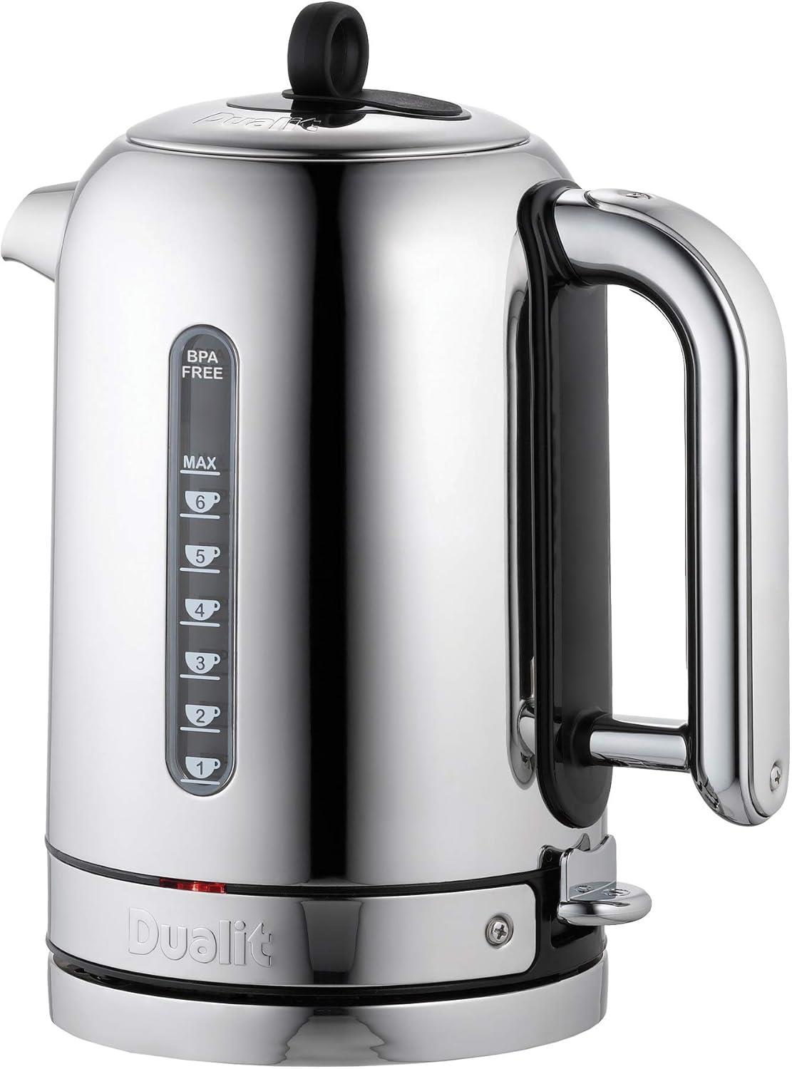 Dualit Classic Kettle | Polished Stainless Steel With Copper Trim | Quiet Boilin