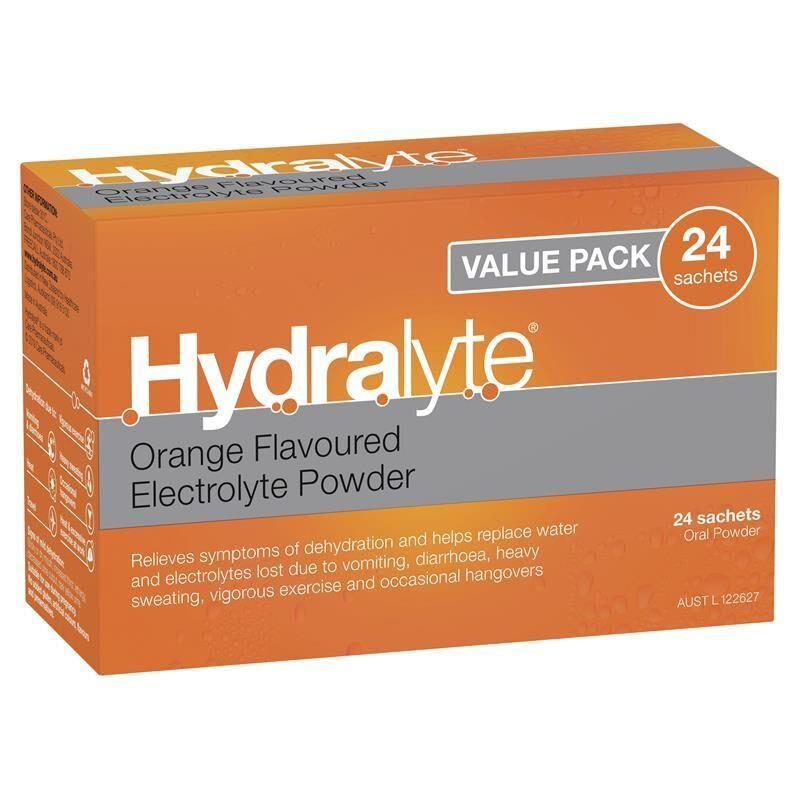 Hydralyte Orange 24 Electrolyte Powder Sachets