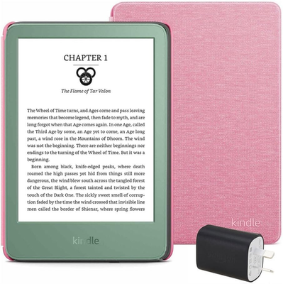 Kindle Essentials Bundle Including Kindle (2024 Release) - Matcha, Fabric Cov...