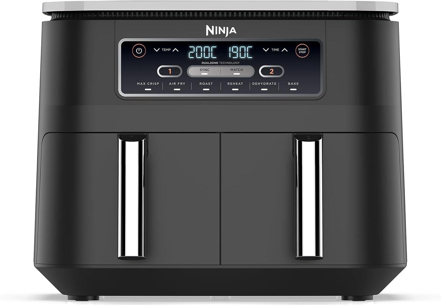Ninja Foodi Dual Zone Air Fryer, 2 Basket Airfryer, 7.6l Xl Large Drawer Capacit