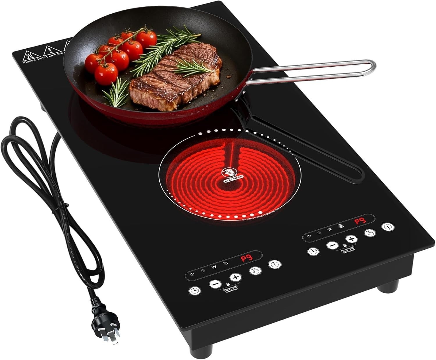 Double Electric Cooktop 15a Plug