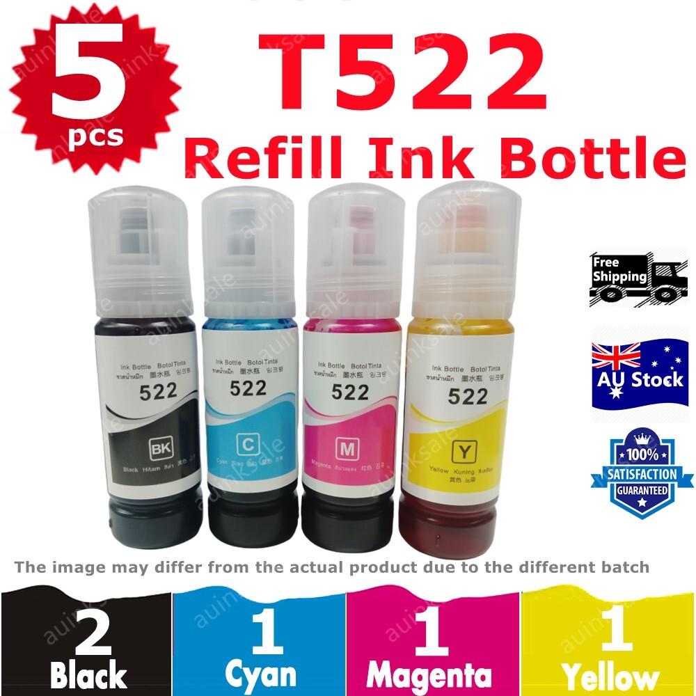 5x T522 522 Ink Bottle Compatible For Epson Ecotank Et-2810 Et-1110 Et-1810