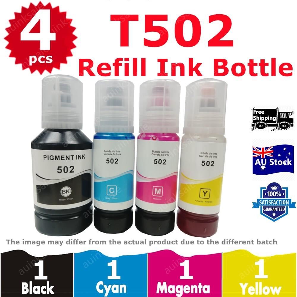 4x T502 502 Ink Bottle Compatible For Epson Ecotank Et-2850 Et-4850 Et-2750