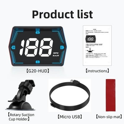 Car Hud Head Up Display Vehicle Speedometer For Easy Viewing Dashboard