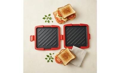 Microwave Sandwich Grill Silicone And Metal Hinged Sandwich Grill Nonstick