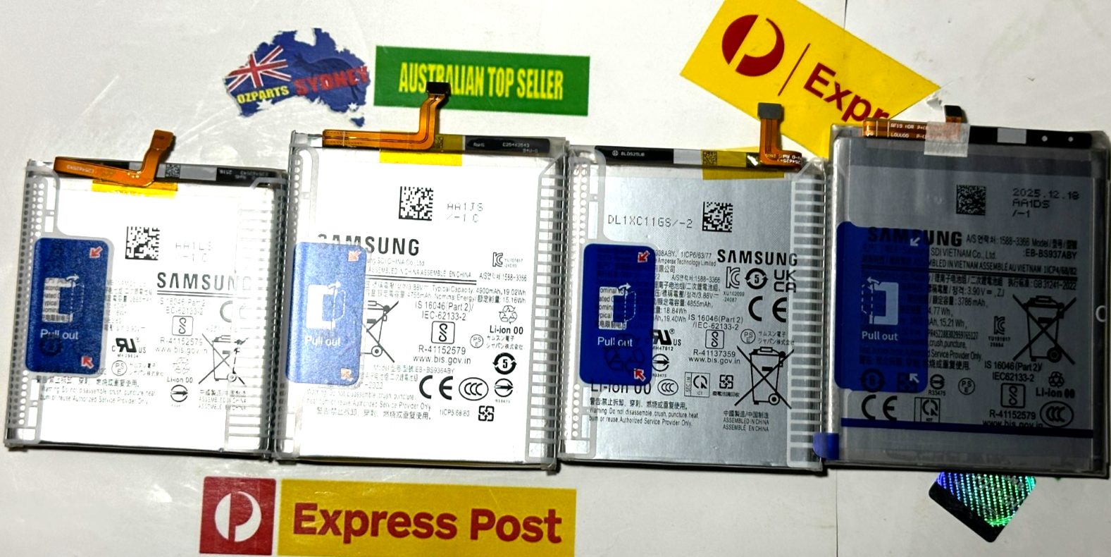 Original Samsung Galaxy S25, S25+ Plus, S25 Ultra, S25e Edge Battery Wt Adhesive