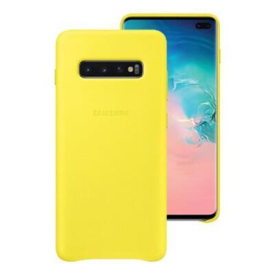 Original Samsung Galaxy S10 Plus Leather Cover Case - Yellow