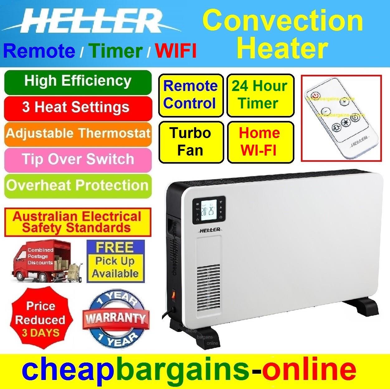 Heller Electric Panel Heater Convection Heater Remote Timer Wifi