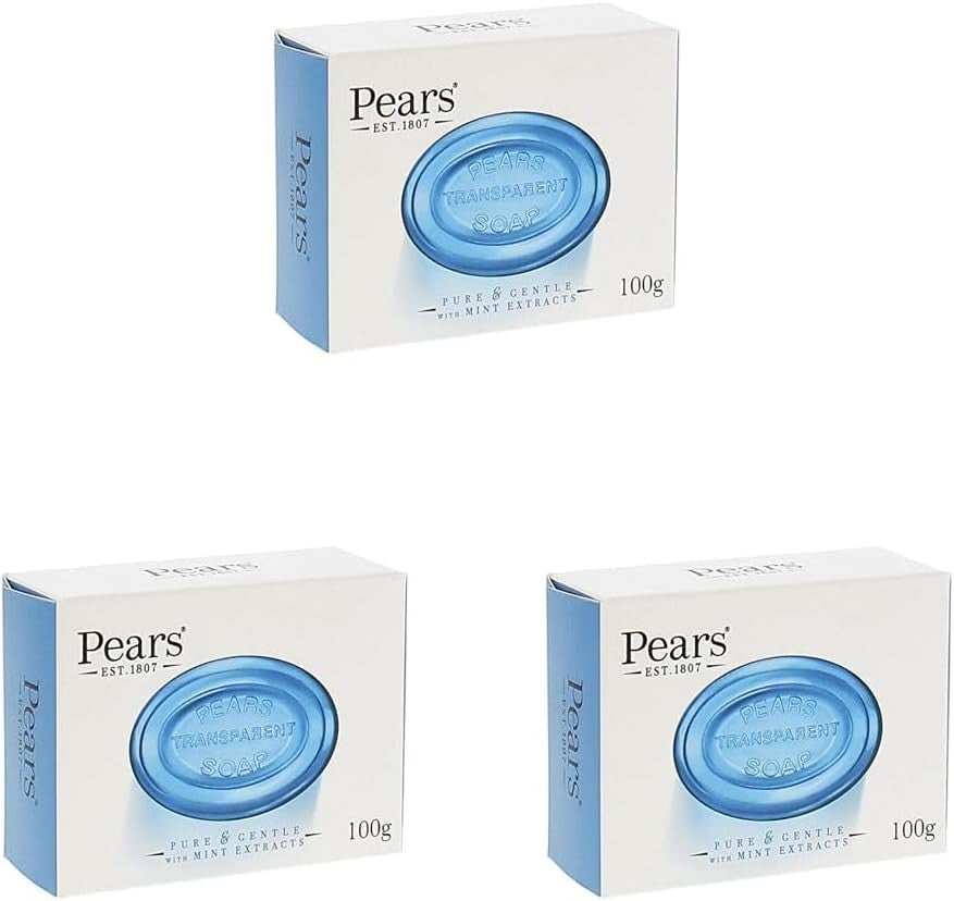 Pears Transparent Pure & Gentle Soap Bar With Mint Extracts 100 (pack