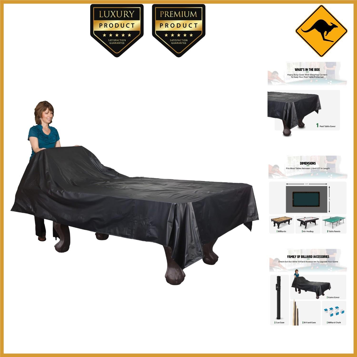 Stylish Black Vinyl Pool Table Cover - Ultimate Protection For
