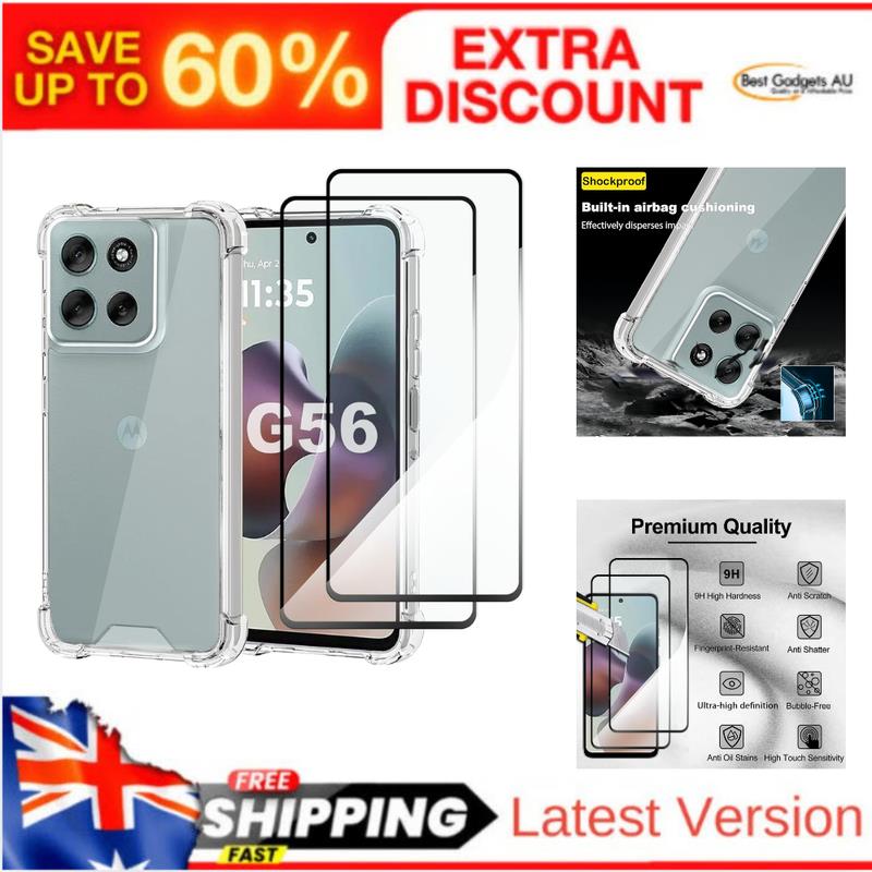 2-pack Screen Protector + Case Motorola Moto G56 Protection Tempered Glass Film