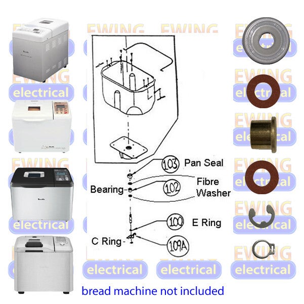 Breville Bb250 Bb290 Bb300 Bb400 Bb420 Bbm600 Bbm800 Bread Maker Pan
