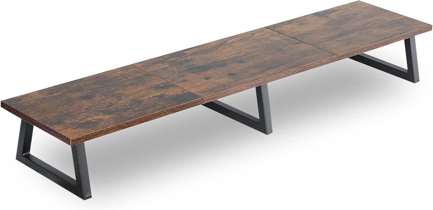 42 Inch Large Dual Monitor Riser,rustic Brown Extra Long Tv Stand Riser Monitor