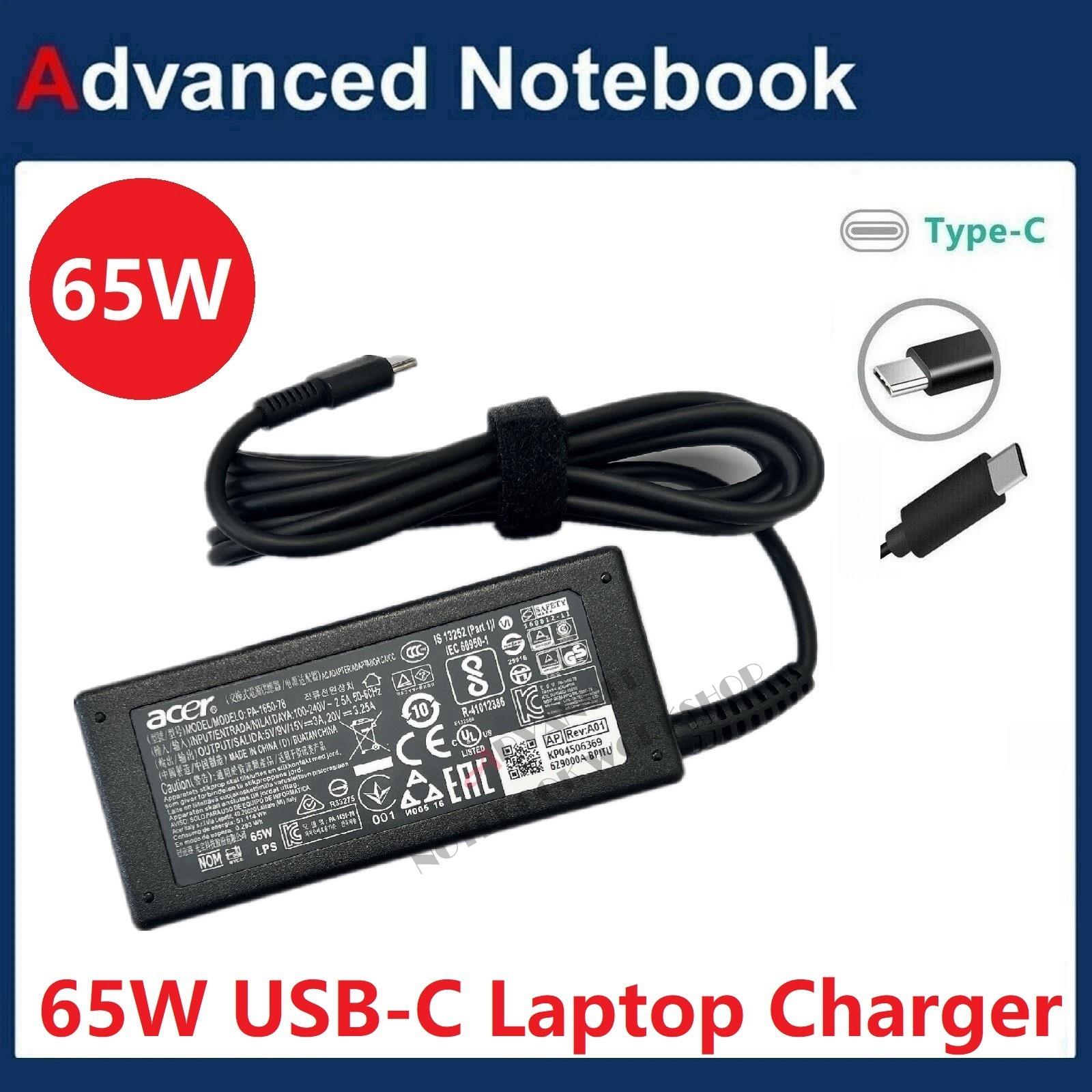 Genuine 65w Usb Type-c Ac Adapter Charger For Acer Chromebook 514 Cb514-2h K3e7