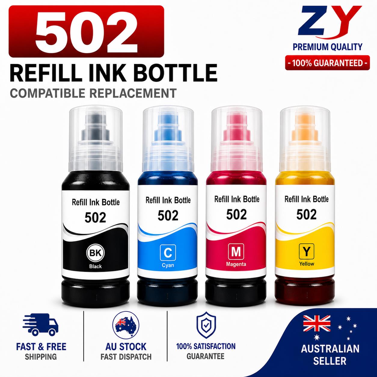 Compatible T502 502 Ink Bottle For Epson Ecotank Et2850 Et4850 Et2750 Et4750
