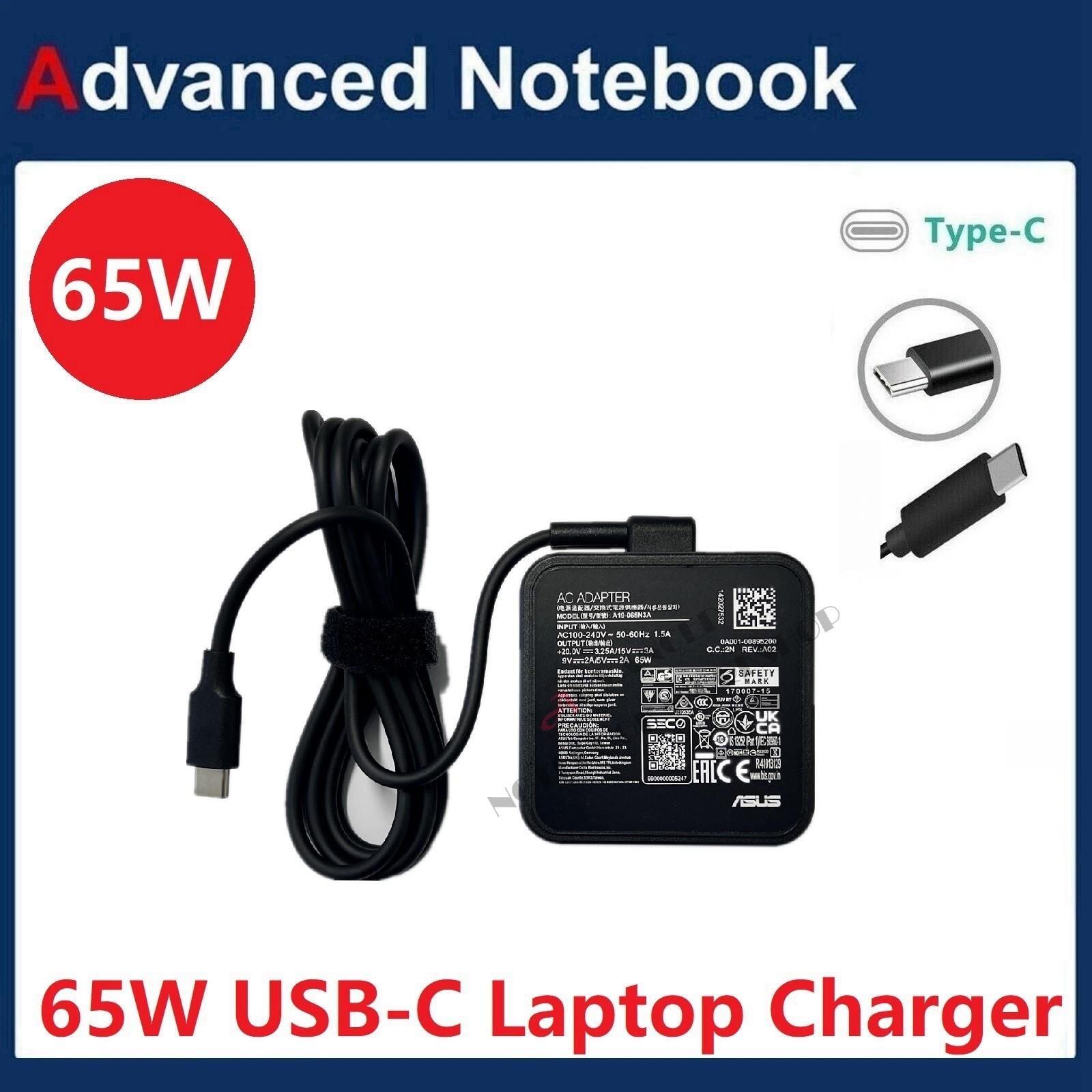 Genuine Asus 65w Power Ac Adapter Charger Usb Type C For Zenbook A14 14" Ux3407q