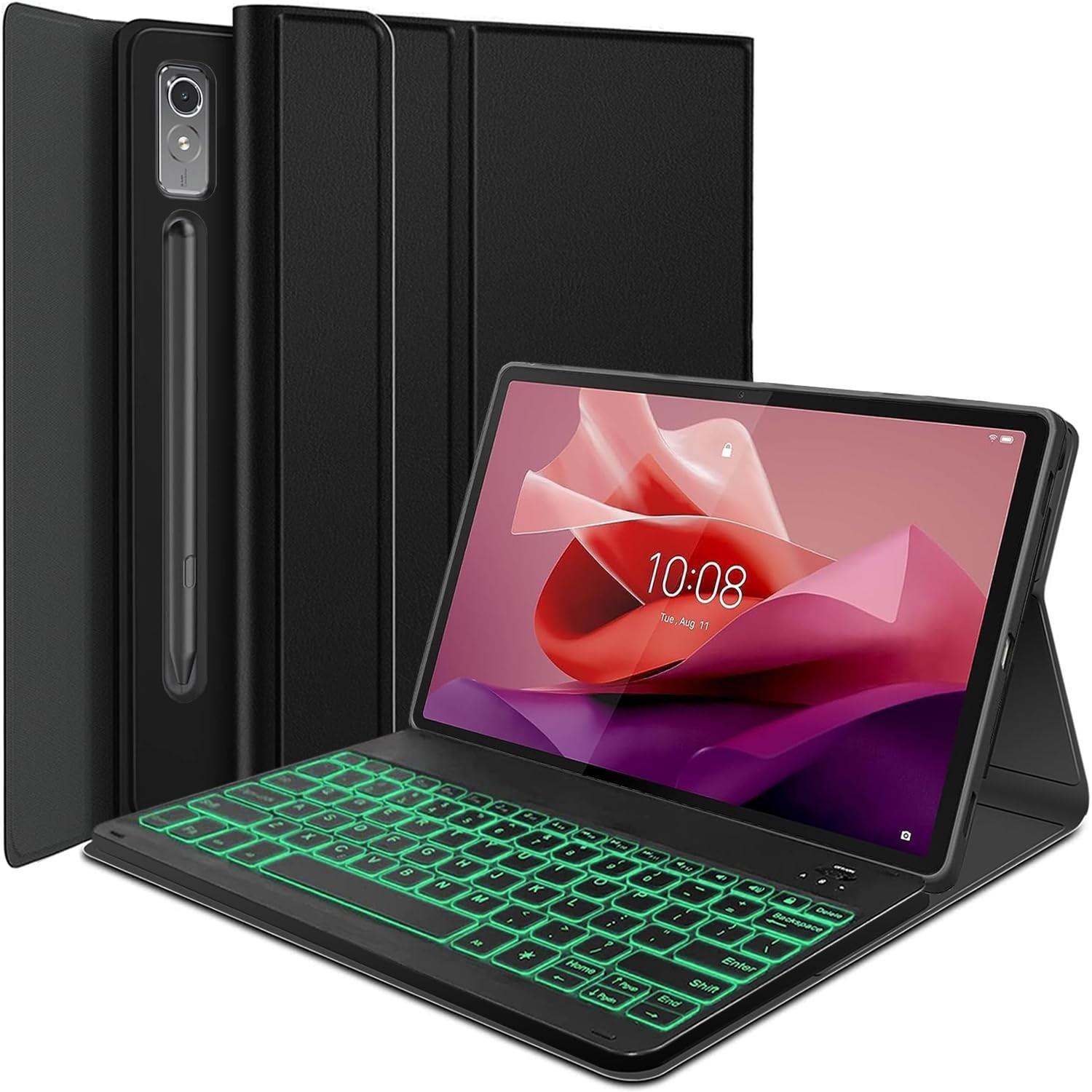 Backlit Keyboard Case For Lenovo Tab P12 12.7 Inch 2023 Tablet, 7 Color Backligh