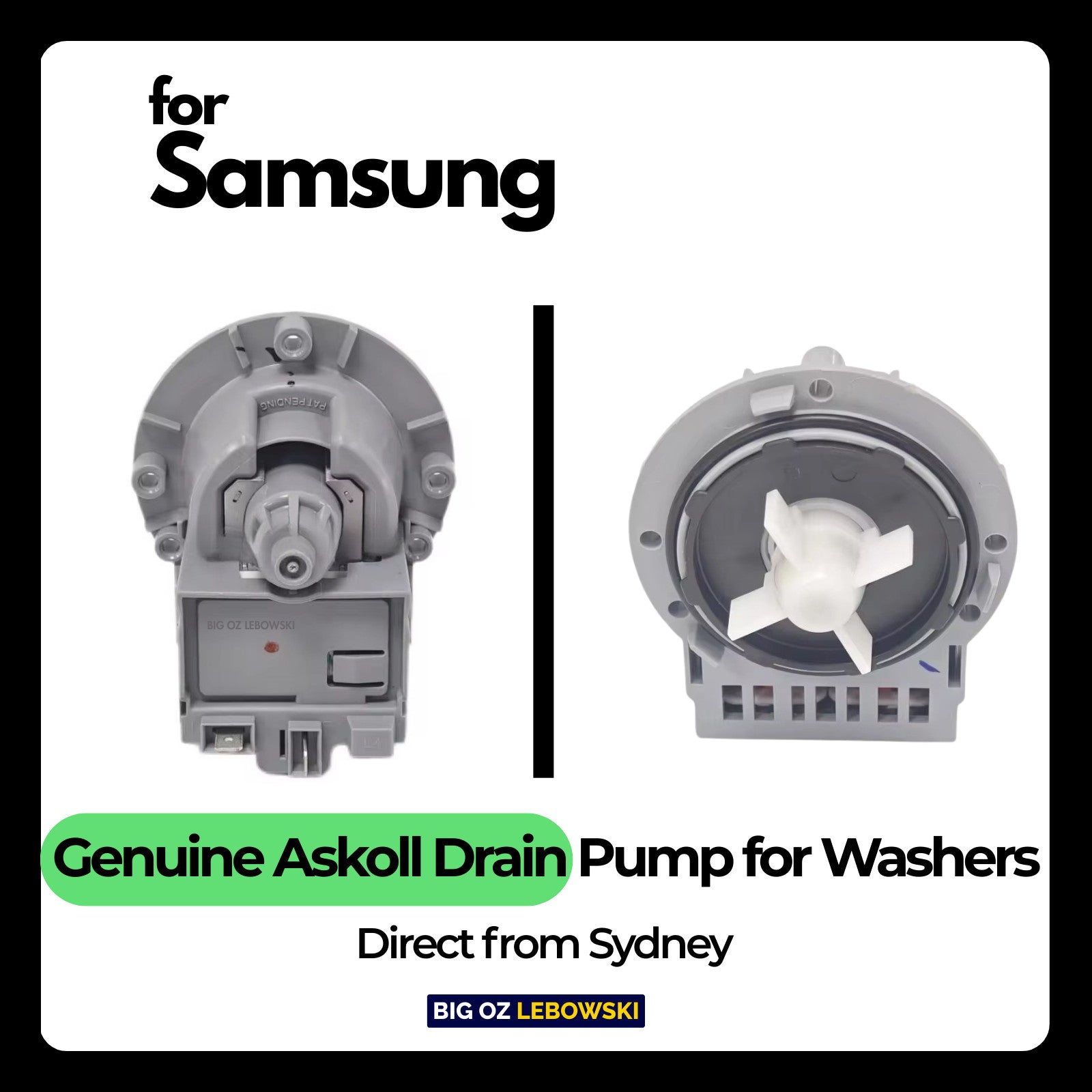 Genuine Askoll Drain Pump For Samsung Wd90t554dbw Smartthings 9kg