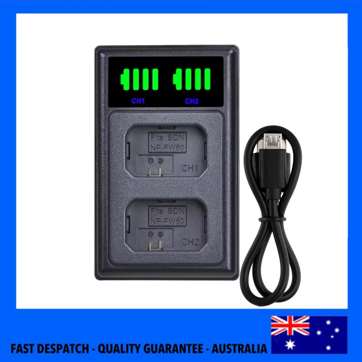Usb Np-fw50 Battery Dual Charger For Sony Alpha A6400 A7 A7ii A7s