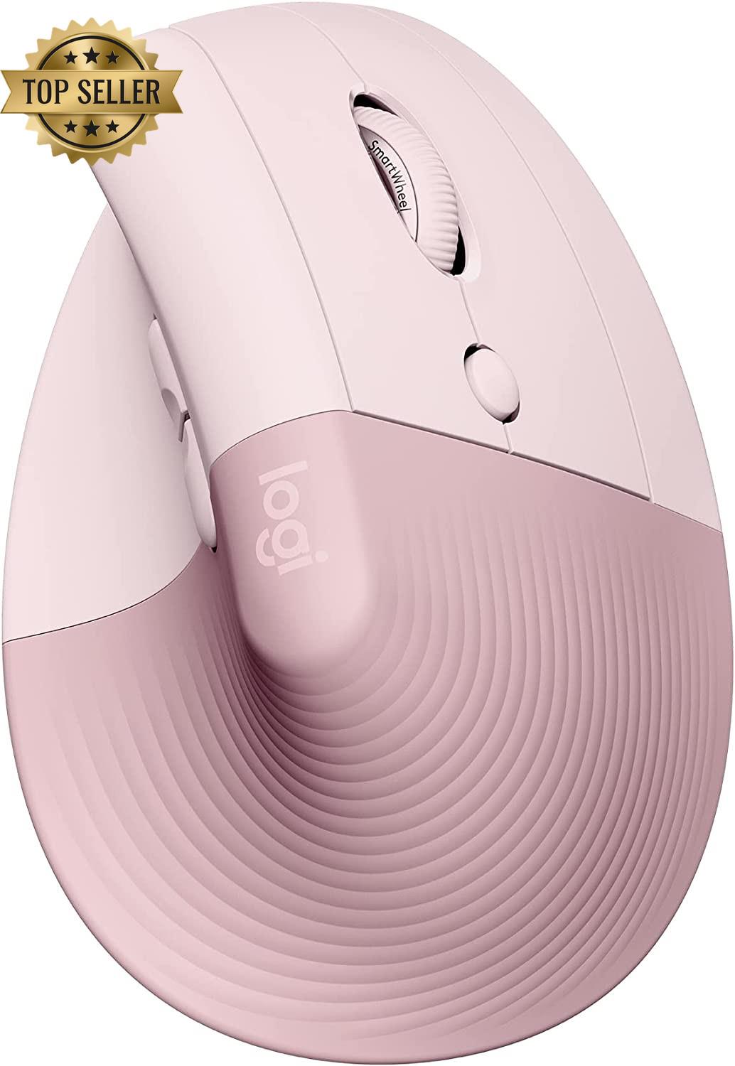 Logitech Lift Vertical Ergonomic Wireless Mouse Bluetooth Rose