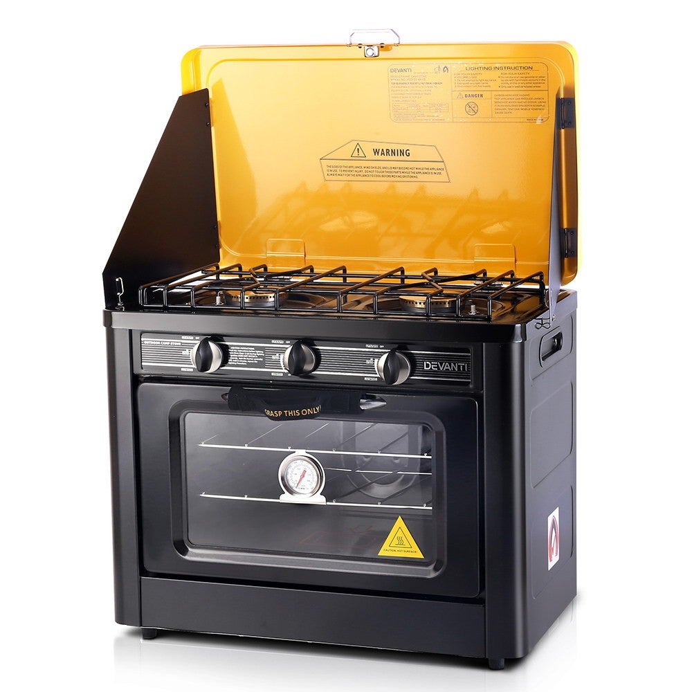Devanti Portable Gas Oven Lpg Black