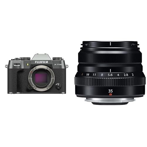 Fujifilm X-t50 Mirrorless Digital Camera, Charcoal Silver + Xf35mm