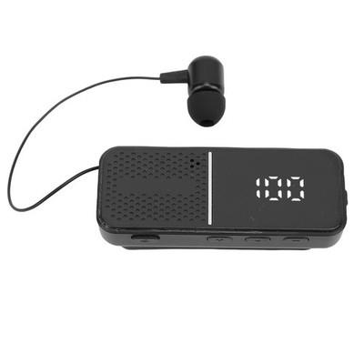 Black Wireless Bluetooth Lavalier Headset Call Vibration Digital Display E