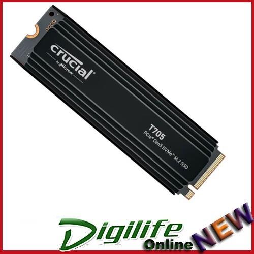 Crucial T705 2tb Pcie 5.0 2280 M.2 Nvme Ssd With With Heatsink