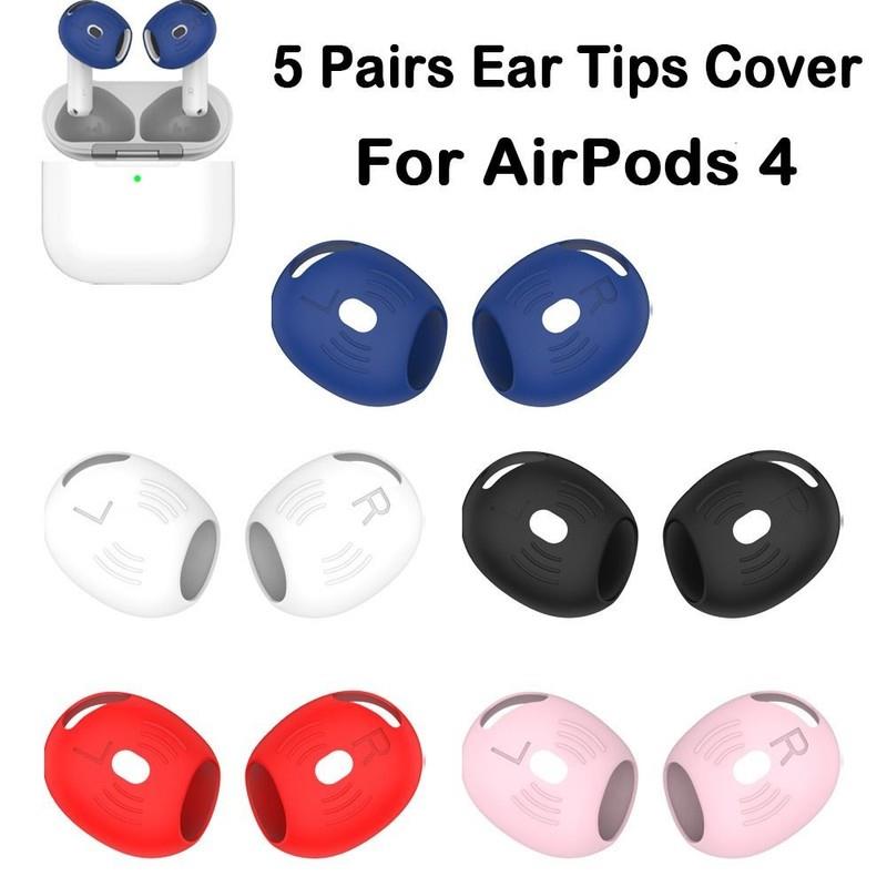 5 Pairs Silicone Ear Tips Ear Caps For Airpods 4 Headphone Accessories