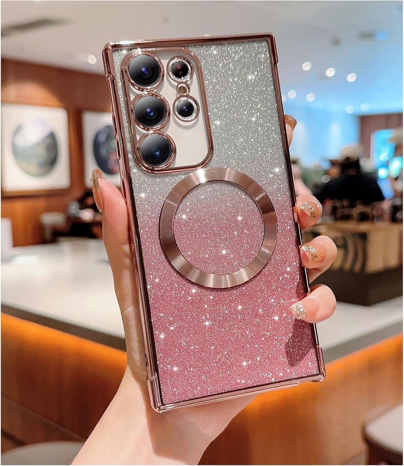 For Samsung Galaxy S25 Ultra Case With Girly Sparkly Sheet Shockproof Protection